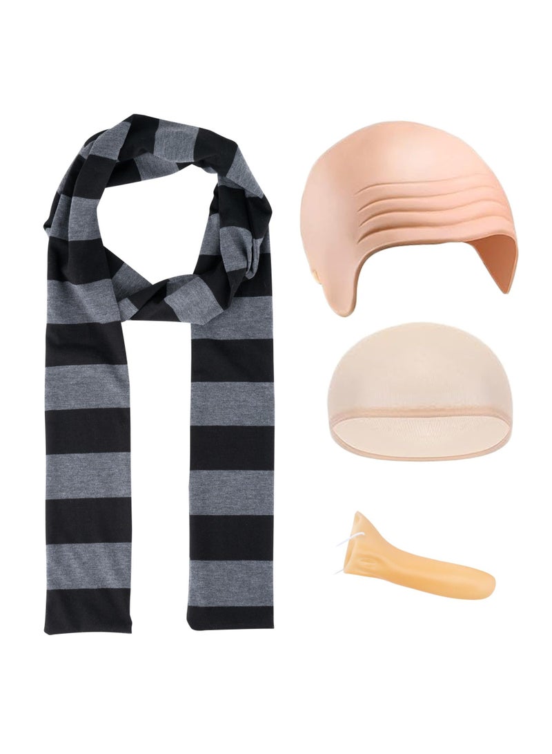 Cosplay Despicable Me Dress Up Black Gray Striped Scarf Fake Nose Gru Suit - Image 1