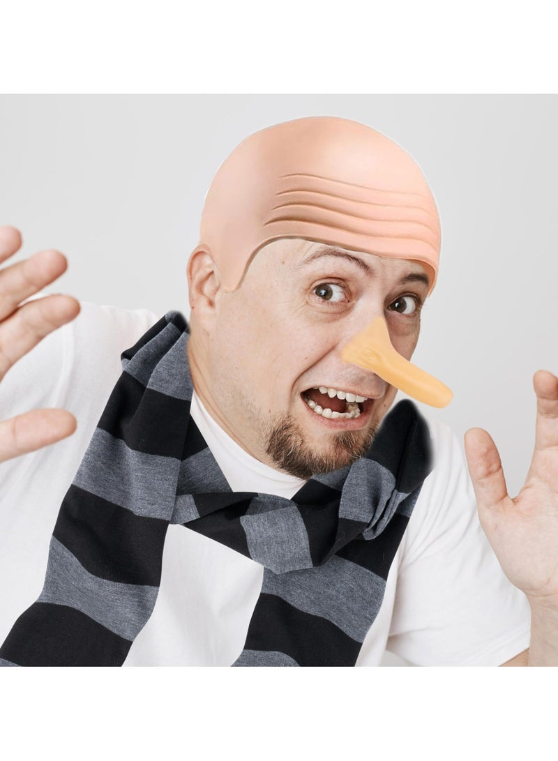 Cosplay Despicable Me Dress Up Black Gray Striped Scarf Fake Nose Gru Suit - Image 3