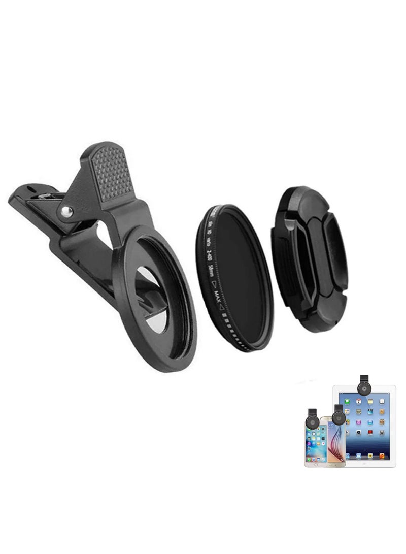 Excefore Cellphone Camera Filter 37 mm Professional Cell Phone Camera Filter Kit Neutral Density Filter with Phone Clip for Almost All The Smartphones - Image 1
