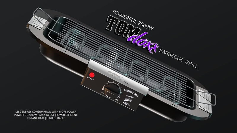 TOMdoxx 2000W IndoorOutdoor Grill Smokeless Barbeque with Precise Temperature Control for Steaks Kebabs Veggies Electric Tandoor Set with Grilling Sticks - Image 3