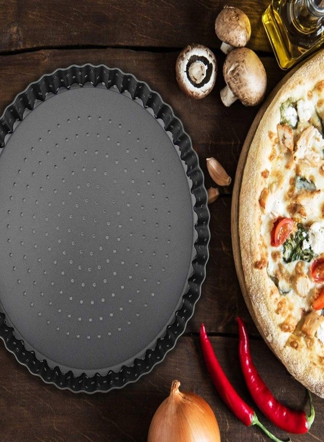 Milltrip Pizza Baking Pan, 8 Inch Pizza Pan, Pizza Steel Pan for Oven Nonstick Round Pizza Baking Sheet Oven Tray, Perforated Carbon Steel Pizza Bakeware for Home Restaurant Kitchen Baking (Medium) - Image 4