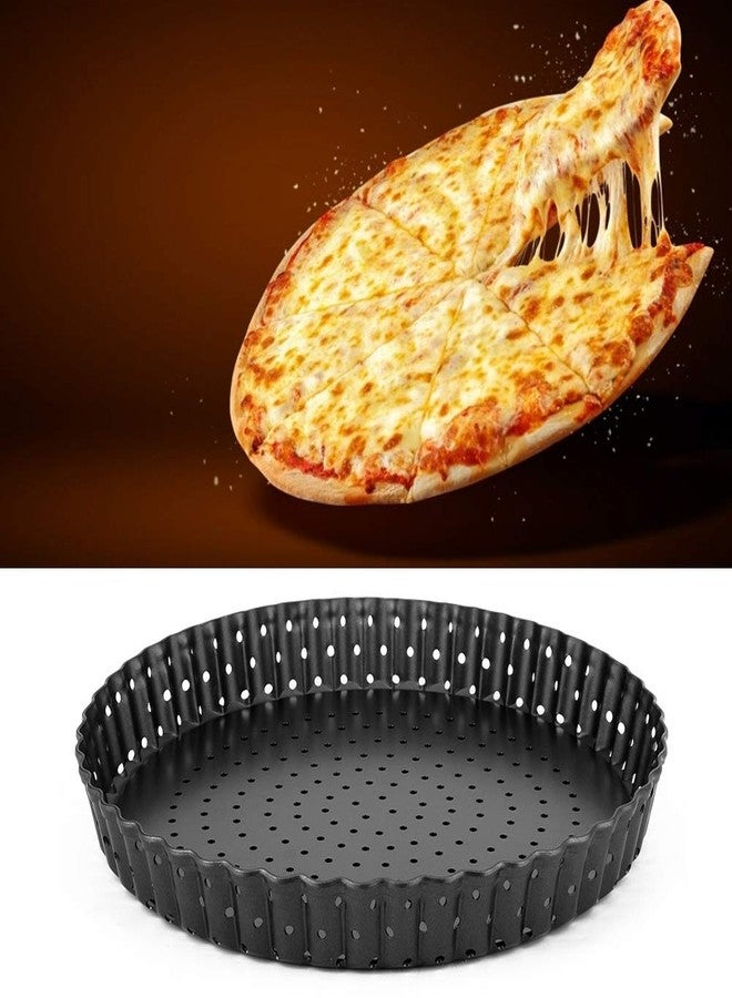 Milltrip Pizza Baking Pan, 8 Inch Pizza Pan, Pizza Steel Pan for Oven Nonstick Round Pizza Baking Sheet Oven Tray, Perforated Carbon Steel Pizza Bakeware for Home Restaurant Kitchen Baking (Medium) - Image 2