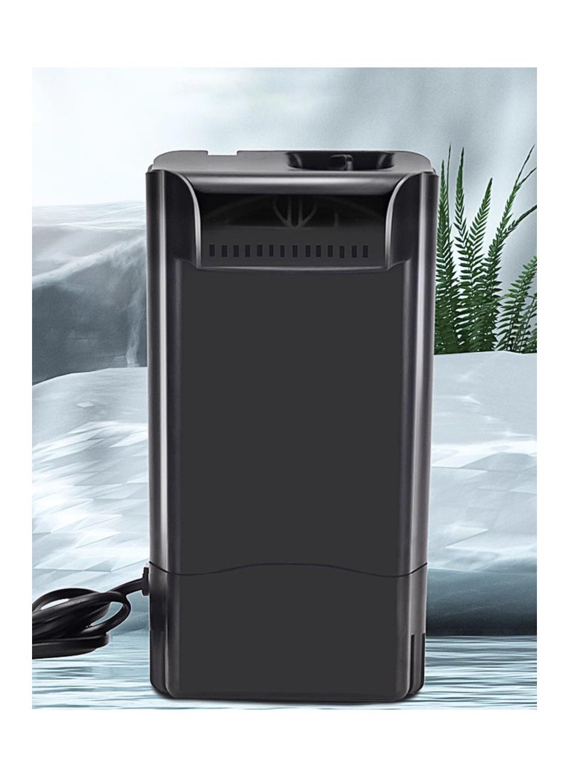 فلتر خزان السلاحف، فلتر داخلي هادئ وقابل للتعديل ثلاثي المراحل، مثالي لمستويات المياه المنخفضة والأحواض حتى 50 جالون، ممتاز للسلاحف والروبيان والضفادع (16 واط) - Image 1