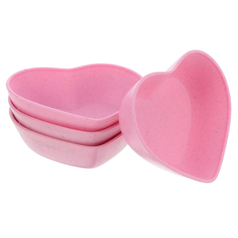 Wheat Straw Heart Shaped Mini Bowls Leaf Pattern Sauce Dipping Dishes - Image 2