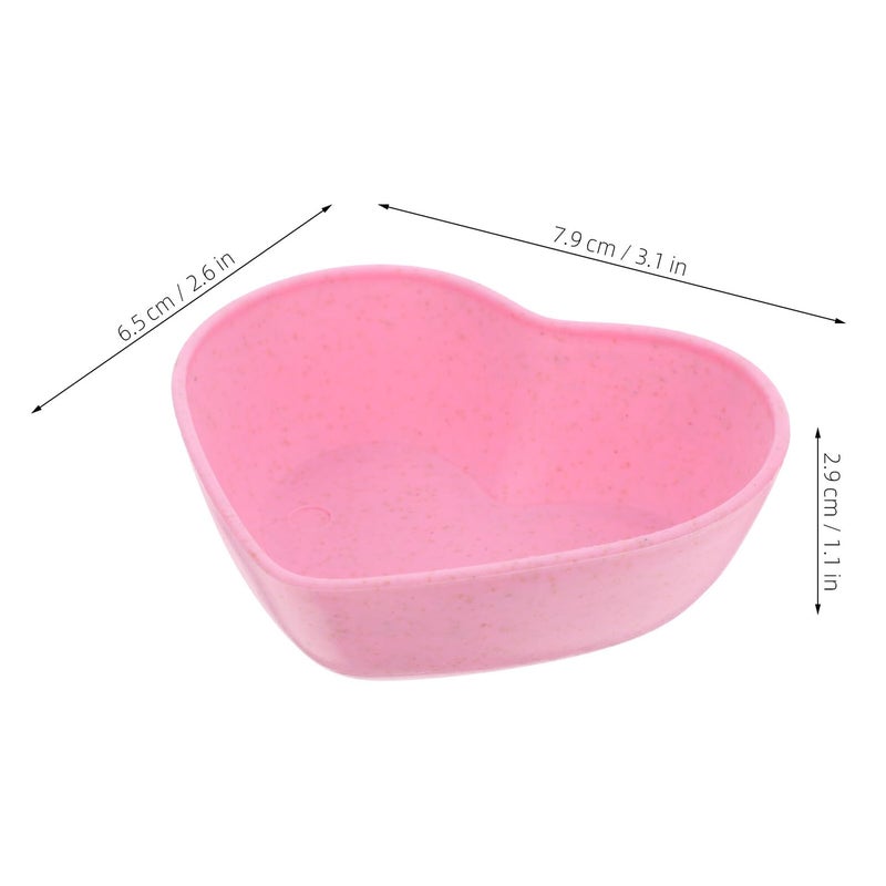 Wheat Straw Heart Shaped Mini Bowls Leaf Pattern Sauce Dipping Dishes - Image 3