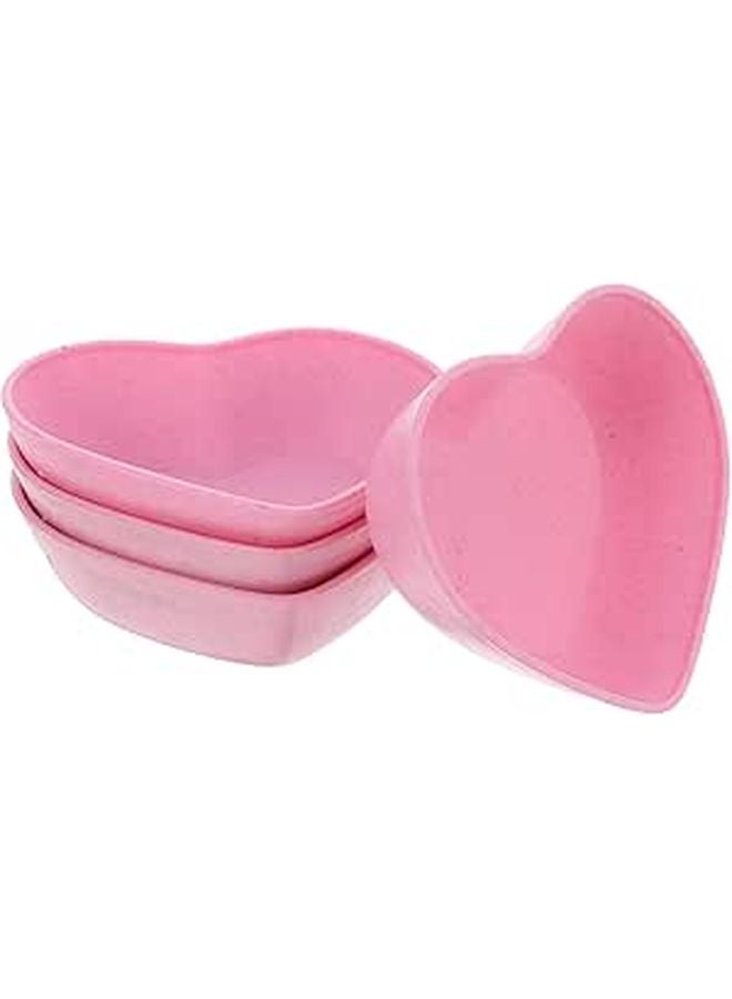 Wheat Straw Heart Shaped Mini Bowls Leaf Pattern Sauce Dipping Dishes - Image 1