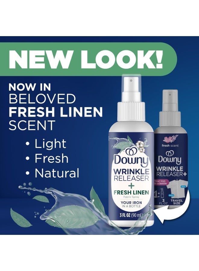 Downy Wrinkle Release Spray, Travel Size Spray, All In One Formula, Removes Wrinkles, Static and Odor Eliminator, Crisp Linen Scent, 3oz - Image 5