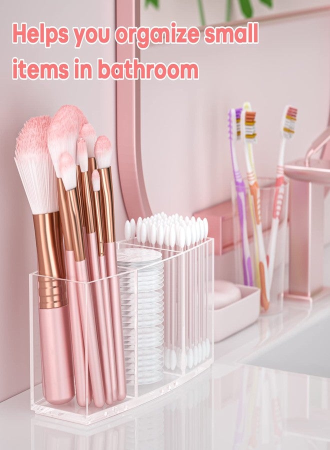 BOCONY Clear Makeup Brush Organizer, Acrylic Cosmetic Brushes Storage with 3 Slots,Perfect Pen Holder for Desk - Image 5