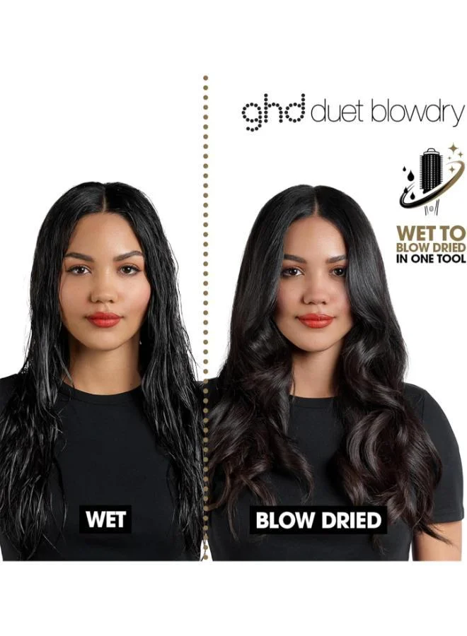 Ghd Brand ghd Duet Blowdry-Hair Dryer Brush-Wet to Blow Dried with No Heat Damage, 3X More Volume, 24hr Long Lasting Results, Blow Dry with No Fizz, 50% More Shine, Black/White (White)