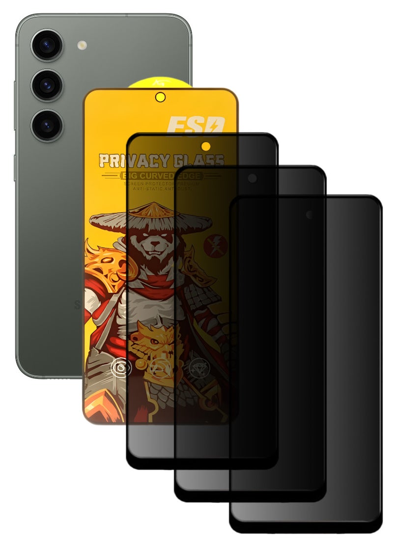ESD 3 Pieces Tempered Dustproof Privacy Glass Screen Protector Compatible For Samsung Galaxy S23 - Image 1