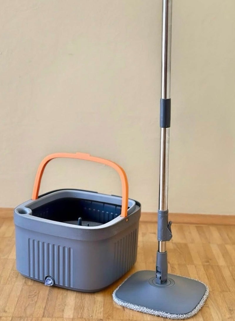 AIWANTO Spin Mop and Bucket Set – Self-Cleaning Dual Water Tank System | Includes 6 Reusable Microfiber Pads | Deep Cleaning for Tile, Wood, Marble & All Floor Types  - Image 2