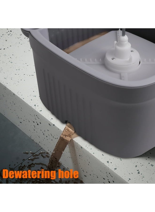 AIWANTO Spin Mop & Bucket Cleaning System with 6 Reusable Microfiber Pads – 360° Rotating Head for Tile, Wood, Marble & All Floor Types - Image 5