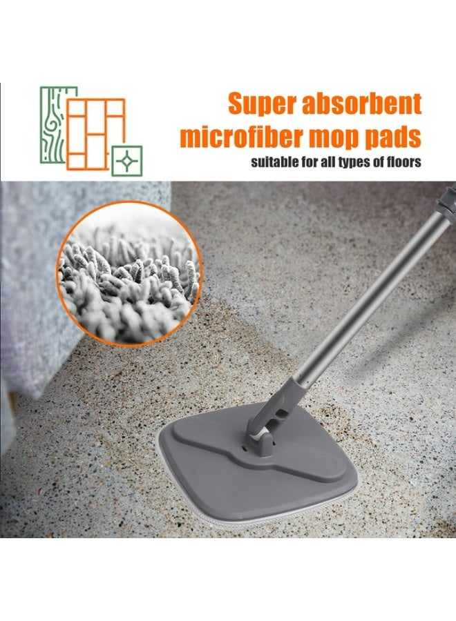 AIWANTO Spin Mop & Bucket Cleaning System with 6 Reusable Microfiber Pads – 360° Rotating Head for Tile, Wood, Marble & All Floor Types - Image 4