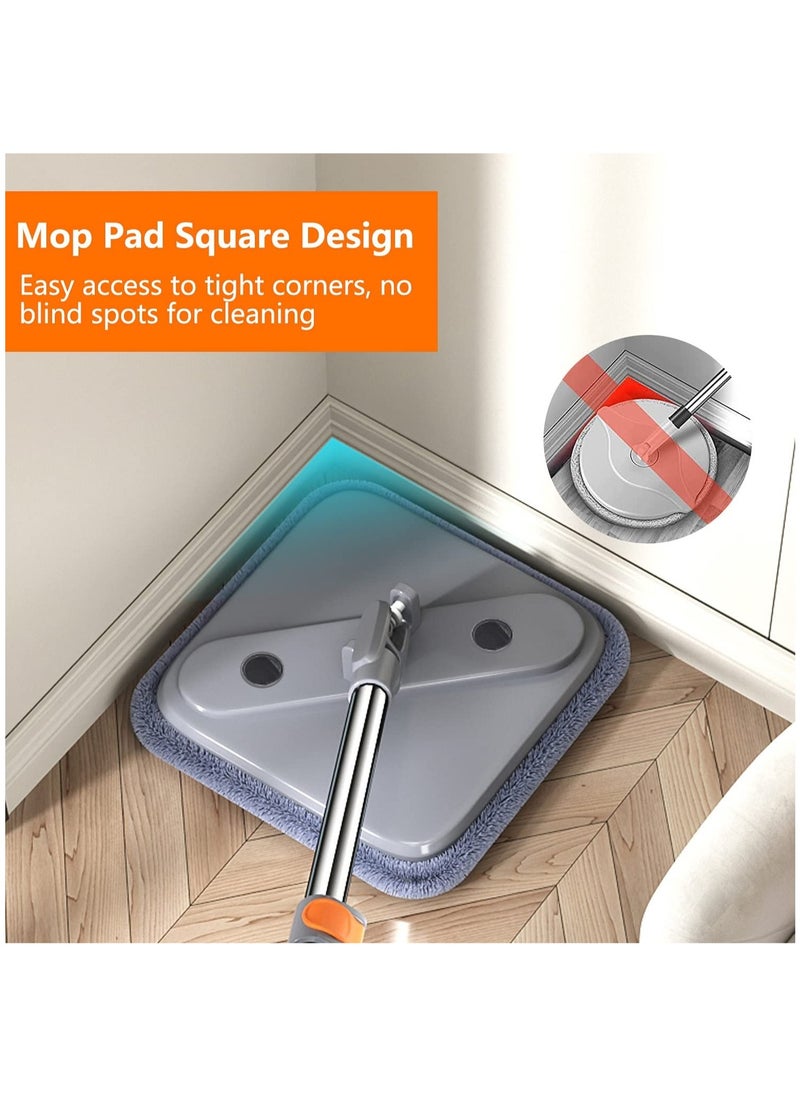 AIWANTO Spin Mop Bucket Set with 6 Reusable Mop Pads Separates Dirty and Clean Water Square Microfiber Mop for Floor Cleaning Mop Set Pads for All Types Floors  - Image 2