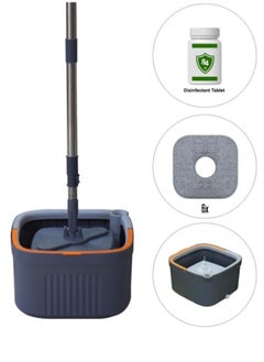 AIWANTO Spin Mop Bucket Set with 6 Reusable Mop Pads Separates Dirty and Clean Water Square Microfiber Mop for Floor Cleaning Mop Set Pads for All Types Floors  - Image 5