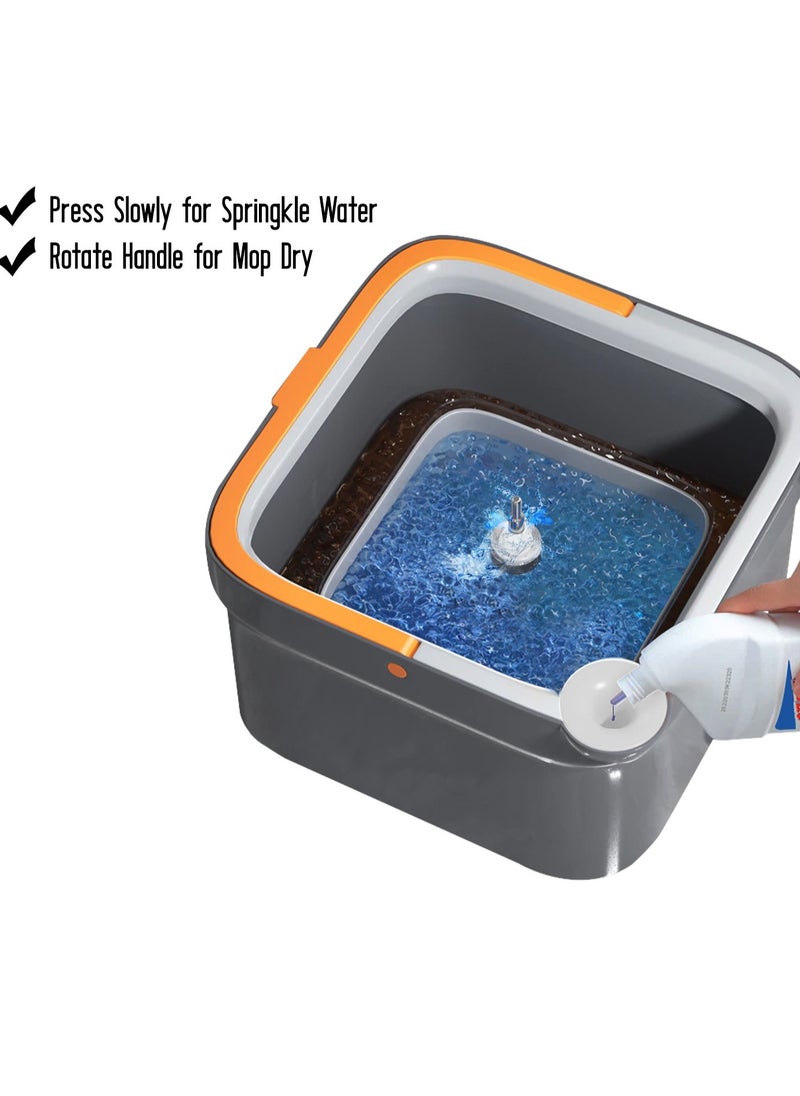 AIWANTO Spin Mop Bucket Set with 6 Reusable Mop Pads Separates Dirty and Clean Water Square Microfiber Mop for Floor Cleaning Mop Set Pads for All Types Floors  - Image 3