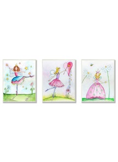 Stupell Industries The Kids Room By Stupell Princess Fairies 3Pc Wall Plaque Set  - Image 2