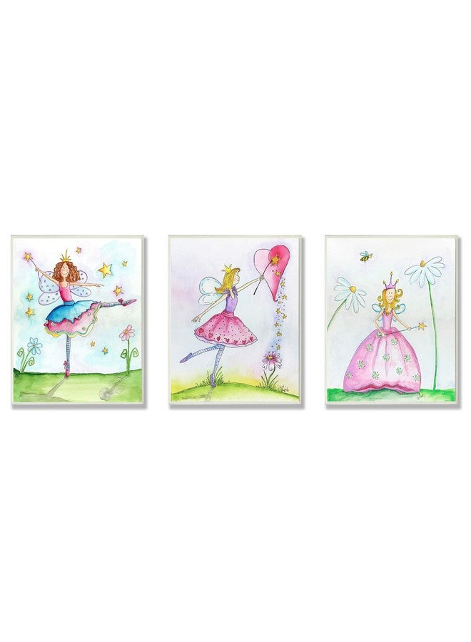 Stupell Industries The Kids Room By Stupell Princess Fairies 3Pc Wall Plaque Set - Image 2