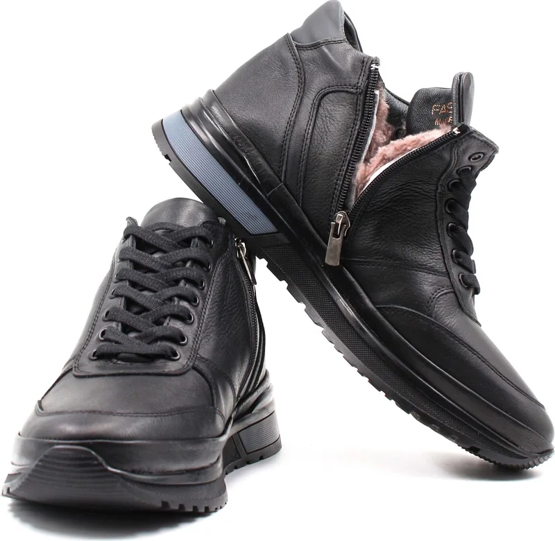 فاست ستيب Leather Fur Men's Casual Boots 856Kma3292