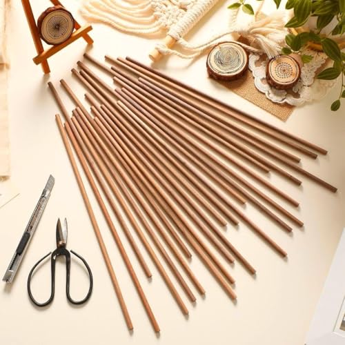 BLOOMAX 6mm Wooden Dowel Rods for Art & Craft | 5 Inch Long Round Natural Hardwood Sticks | Pack of 60 Smooth Unfinished Wood Dowels for DIY, School Projects & Macrame - Image 4