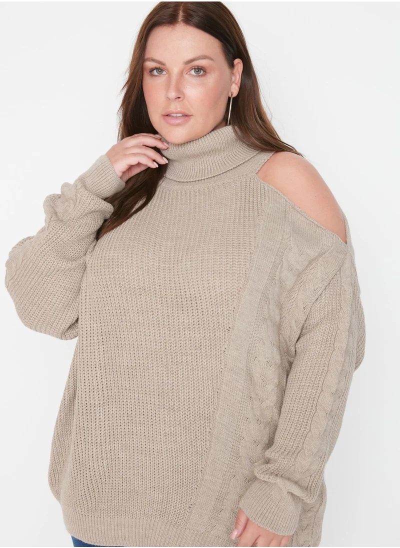 Trendyol Curve Turtleneck Knitted Sweater