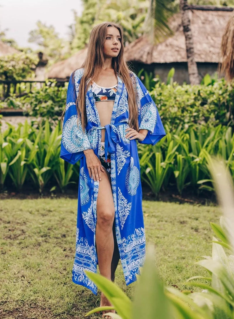 Allover Print Split Side Kimono - Image 1