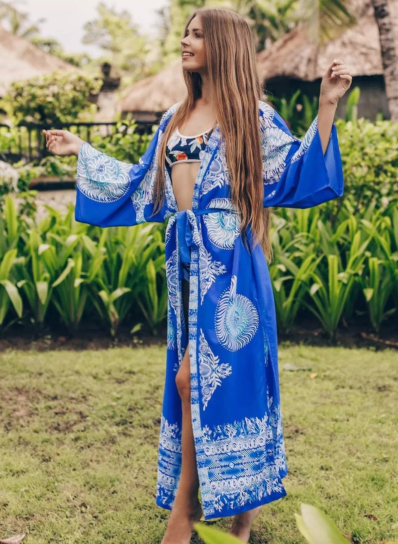 Allover Print Split Side Kimono - Image 4