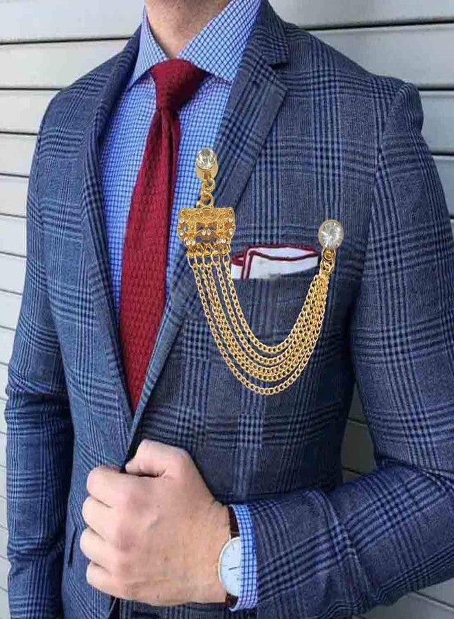 Sullery Crystal King Crown Brooch Gold Alloy Brass Crystal Brooch For Men And Women - Image 4