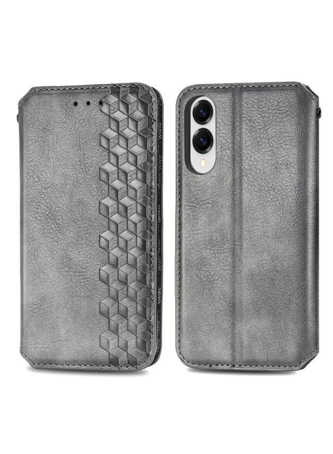 اس-توب جراب لهاتف Samsung Galaxy S25 Edge 5G جراب هاتف جلدي مغناطيسي مضغوط بشبكة مكعبة - Image 2