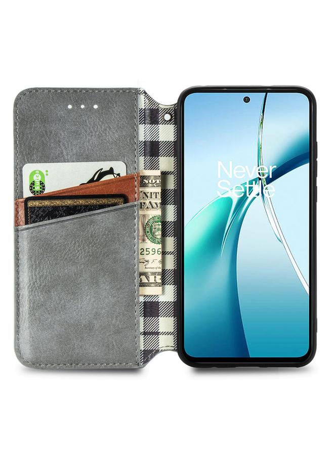 اس-توب جراب لهاتف Samsung Galaxy S25 Edge 5G جراب هاتف جلدي مغناطيسي مضغوط بشبكة مكعبة - Image 3