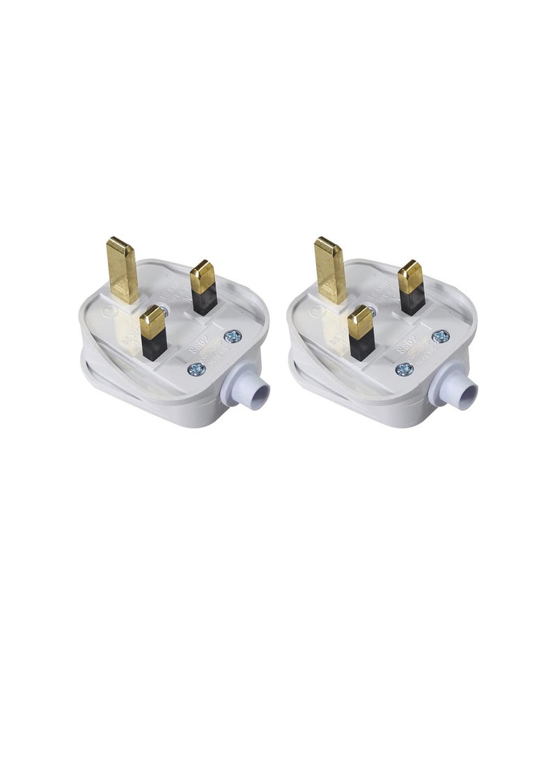 SYOSI SYOSI 3 Pin UK Plug 13A Fused 250V Mains Plugs, UK Mains Plug for 13A 250V Black 3 Pin Plug 50-60 Hz (2Pcs)  - Image 1