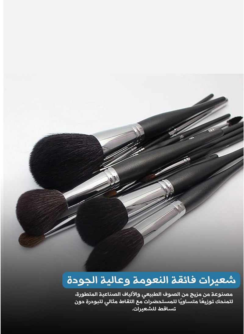 ماستر سيريز مجموعة فرش المكياج الاحترافية "ماستر سيريز" – 12 قطعة بتصميم مريح وفاخر - Image 3