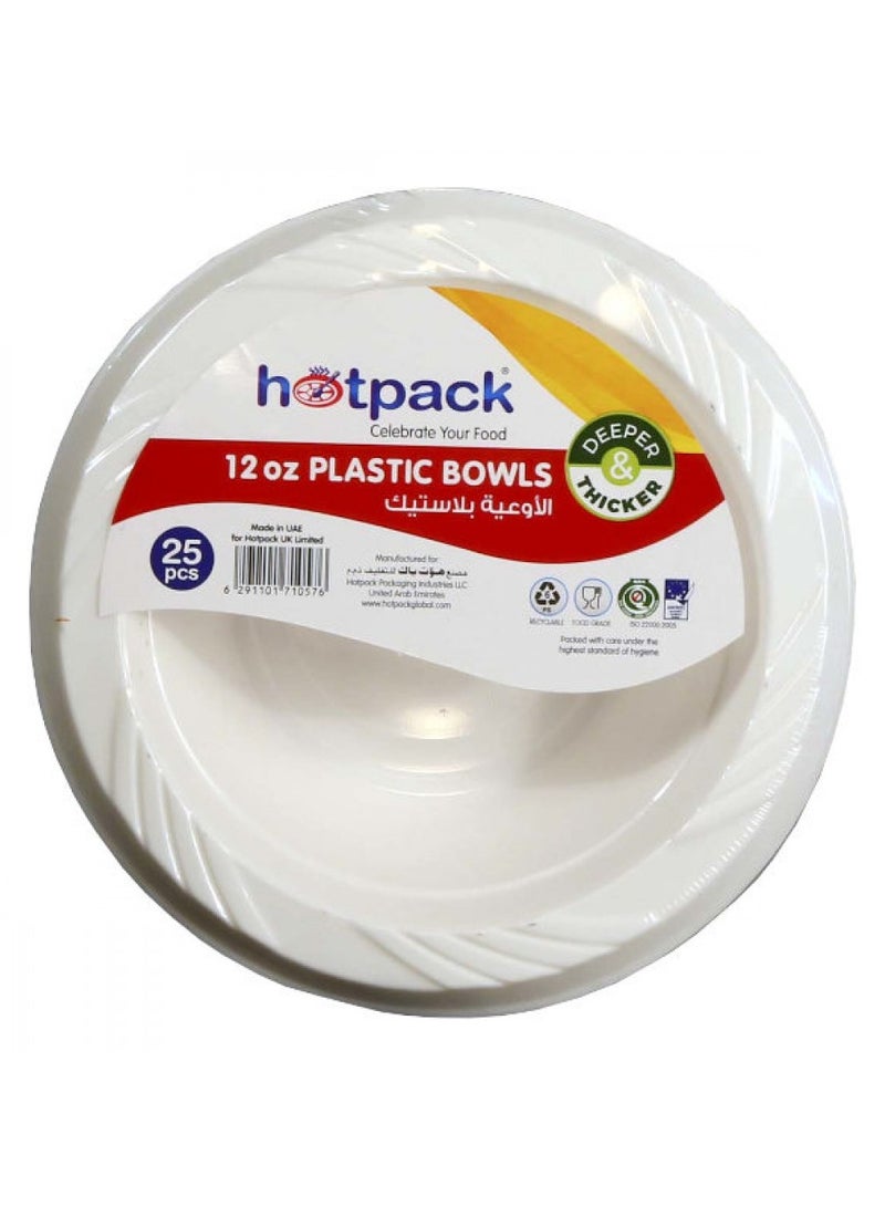 Hotpack Plastic Bowls, 25 Pcs, 25'S 