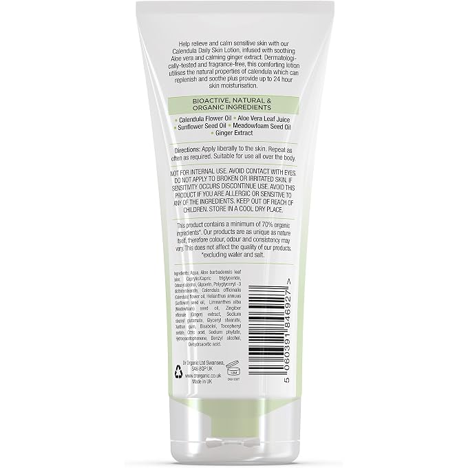 dr.organic Dr Organic Calendula Lotion, Fragrance Free, Sensitive Skin, Mens, Womens, Natural, Vegan, Cruelty-Free, Paraben & SLS-Free, Organic, 200ml - Image 2