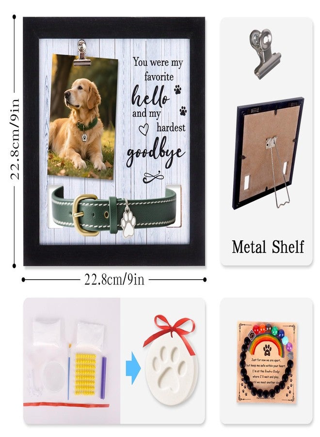 Dmnnlp Pet Memorial Frame with Collar Holder, Pet Memorial Gifts for Dogs with Pet Paw Print & Bracelet, Remembrance Picture Frame for Beloved Pets - Image 2
