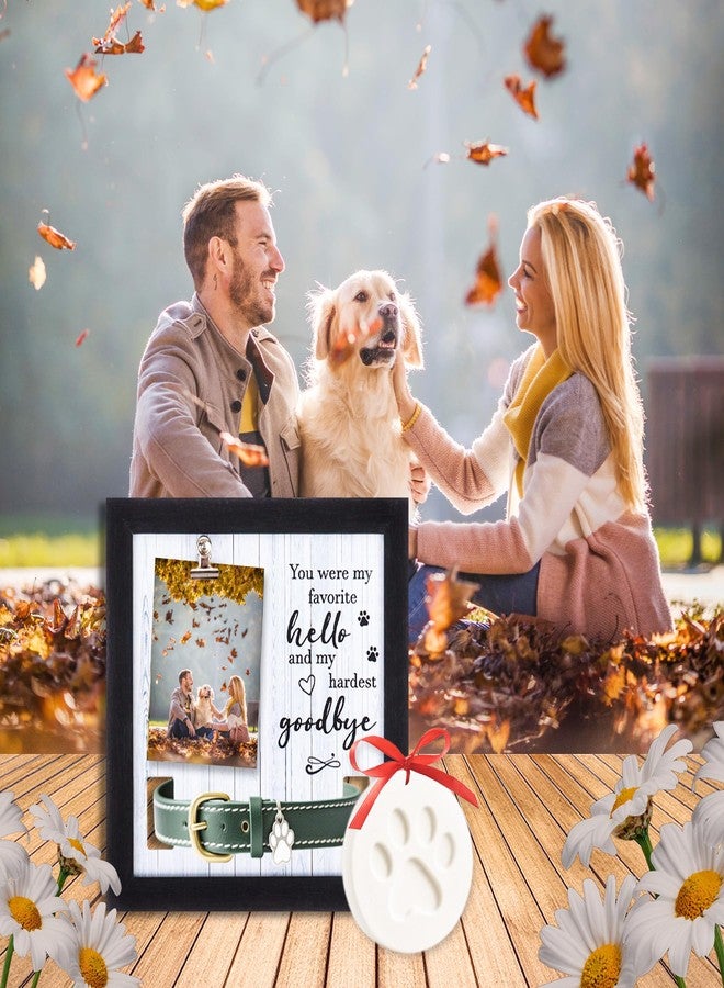 Dmnnlp Pet Memorial Frame with Collar Holder, Pet Memorial Gifts for Dogs with Pet Paw Print & Bracelet, Remembrance Picture Frame for Beloved Pets - Image 4