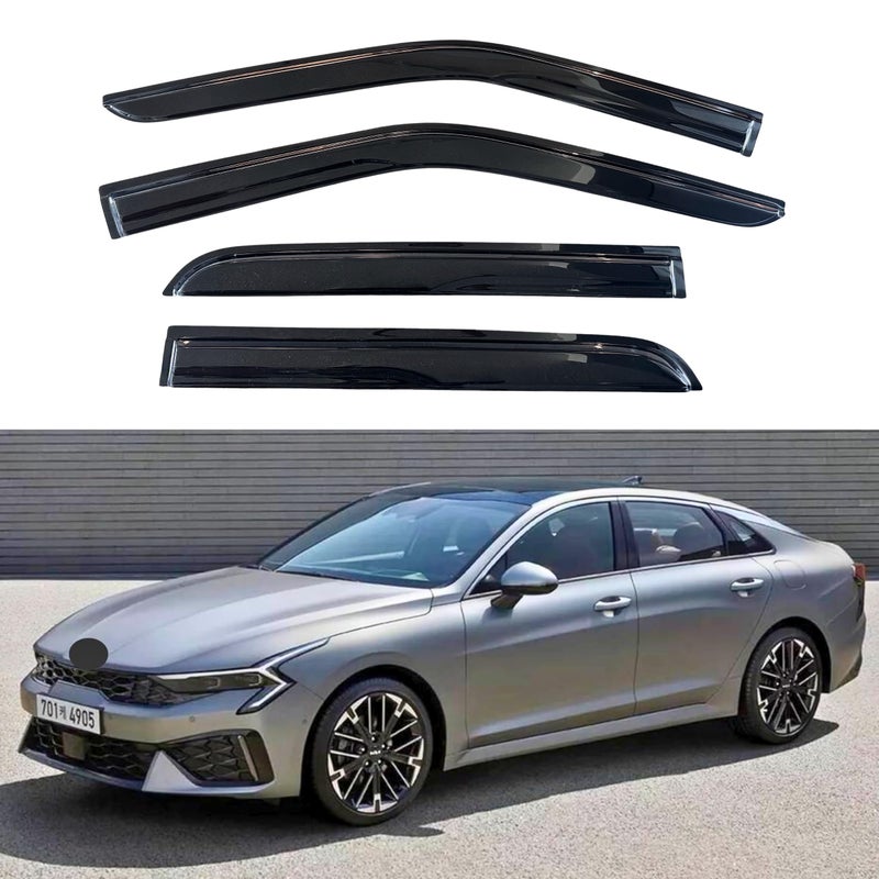 KPY Window Visor Compatible with Kia K5 Optima 20212024 4PC Rain Guard Side Window Vent Deflectors TapeOn Mugen Style 2021 2022 2023 2024