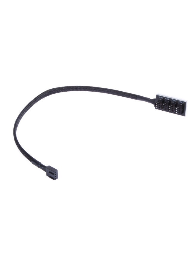 Generic - Computer CPU 4PIN PWM 1 Minute 3 Patch Cord Snakeskin Network Cable 30cm Cooling Fan Patch Cord-Color:D Port To 4 Fan Interfaces (normal) - Image 1