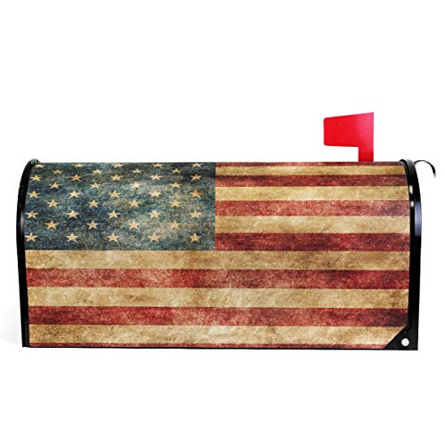 Wamika Wamika Vintage American Flag US Stars Red Stripe Mailbox Covers Large Patriotic American Star Stripe Magnetic Mail  - Image 1