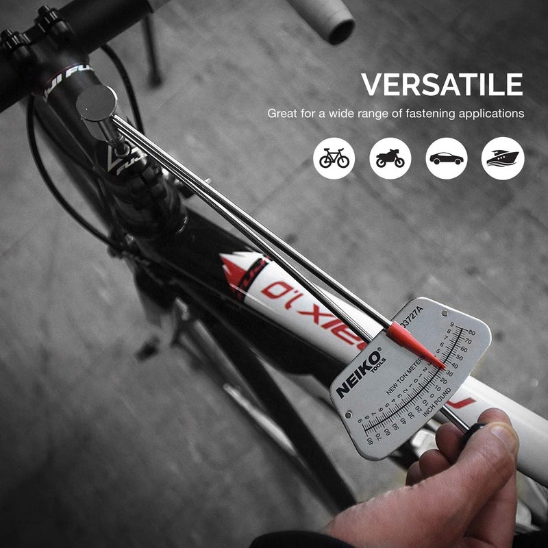 Neiko 03727A 1/4-Inch-Drive Beam Torque Wrench, SAE and MM Bicycle and Automotive Wrench, Reads in 0â€“80 Inches/Pounds and 0â€“9 Newton/Meter Increments - Image 5