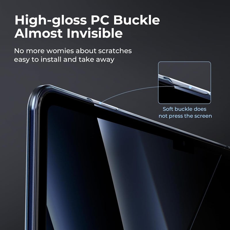 Eoocoo غطاء EooCoo متوافق مع ماك بوك إير 15 بوصة 2025 2024 2023 M4 M3 M2 A3241 A3114 A2941، [رفيع جداً غير مرئي]، غطاء صلب واقي غير لامع شفاف 15.3، [ملمس أصلي] - شفاف منتصف الليل - Image 4