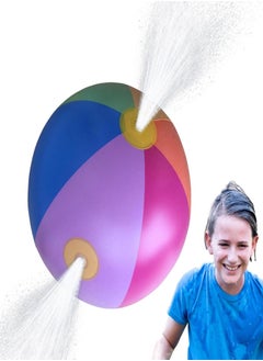 Sprinkler for Kids Toddler Water Toys | Rainbow Color Inflatable Beach Ball Splash and Spray | Thickened Splash Ball Inflatable Water Sprinkler Toys for Outdoor Backyard Yard Lawn
