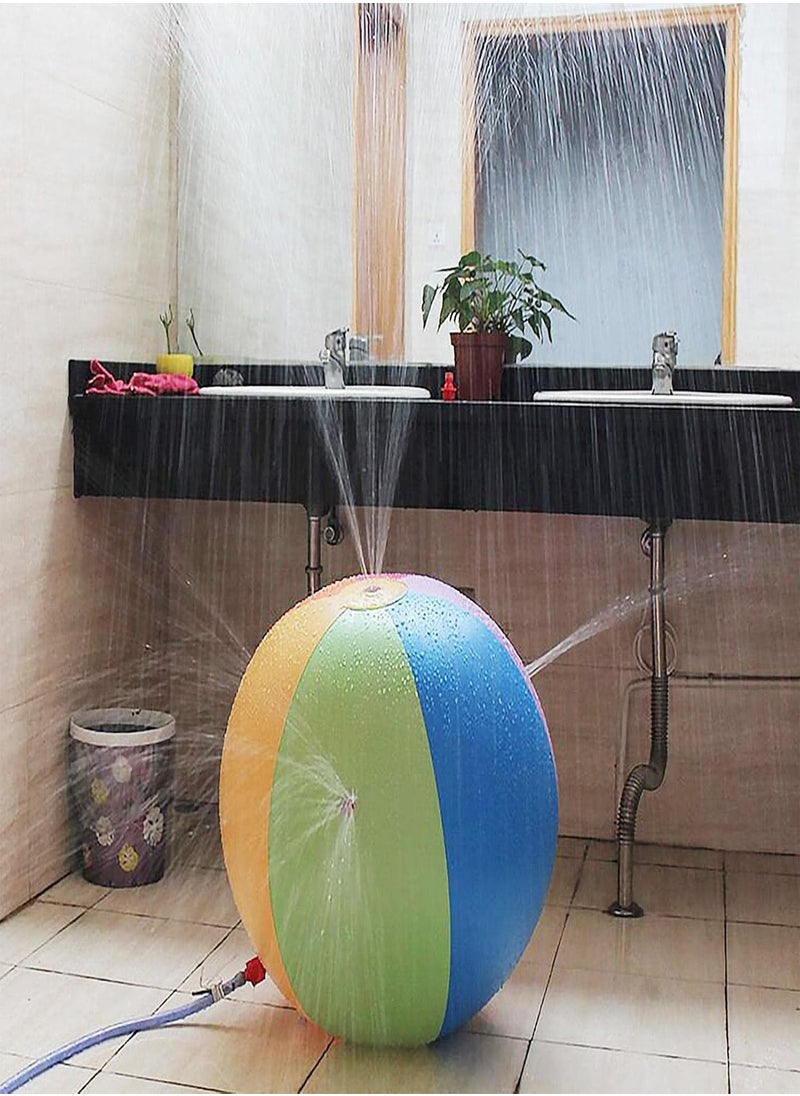 GGOOT - Sprinkler for Kids Toddler Water Toys | Rainbow Color Inflatable Beach Ball Splash and Spray | Thickened Splash Ball Inflatable Water Sprinkler Toys for Outdoor Backyard Yard Lawn - Image 1
