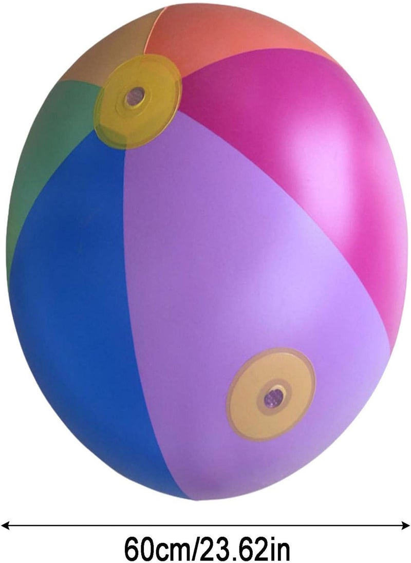 GGOOT - Sprinkler for Kids Toddler Water Toys | Rainbow Color Inflatable Beach Ball Splash and Spray | Thickened Splash Ball Inflatable Water Sprinkler Toys for Outdoor Backyard Yard Lawn - Image 1