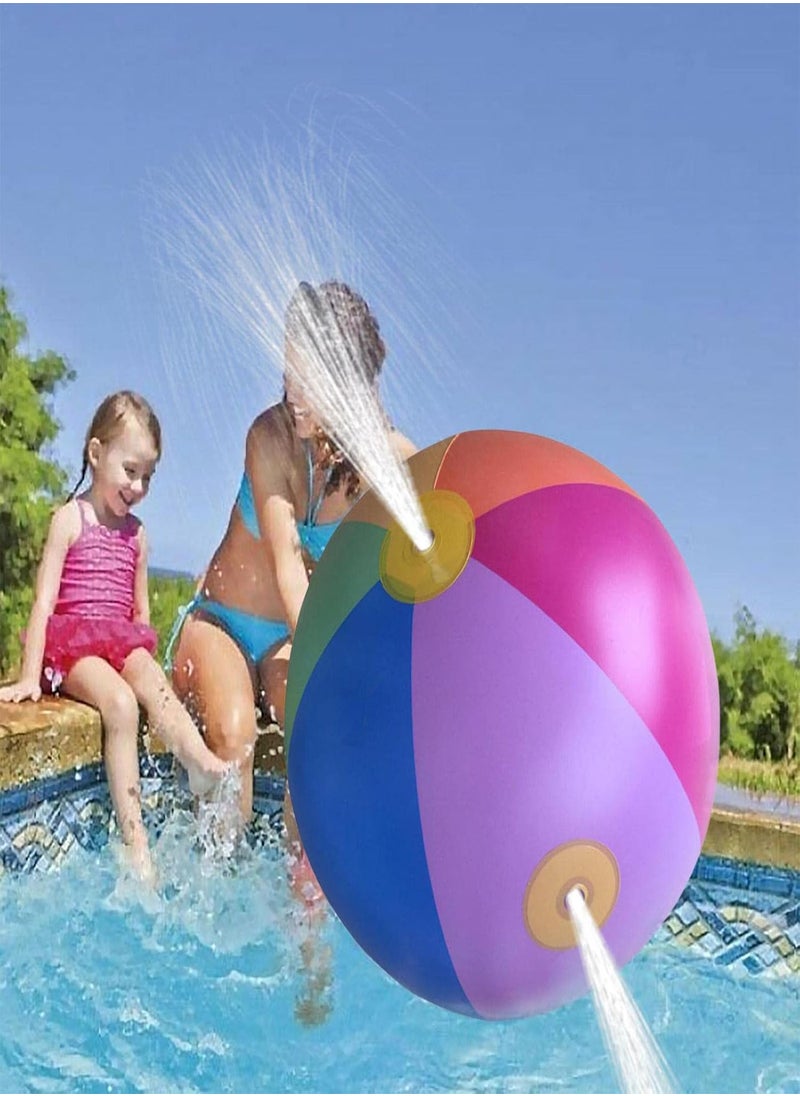 GGOOT - Sprinkler for Kids Toddler Water Toys | Rainbow Color Inflatable Beach Ball Splash and Spray | Thickened Splash Ball Inflatable Water Sprinkler Toys for Outdoor Backyard Yard Lawn - Image 1