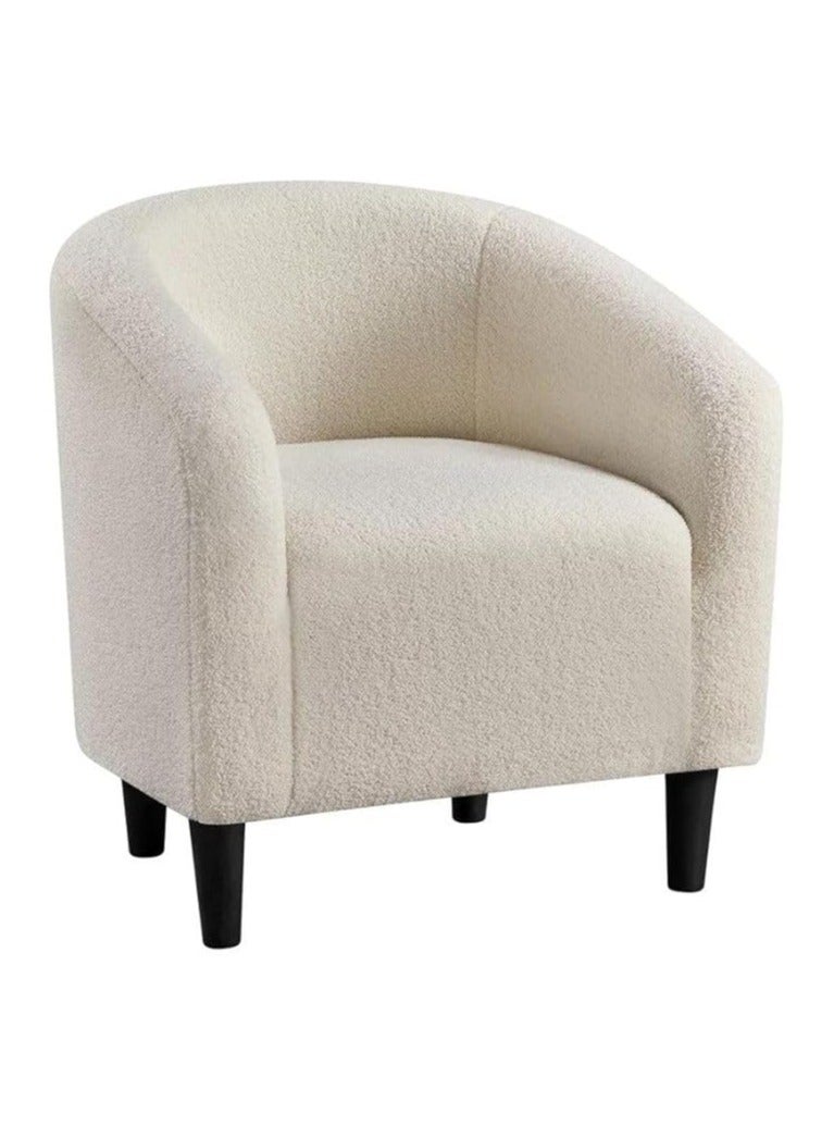 Poppins Home Poppins HOME Wooden Twist Boucle Fabric Lounge Chair 71X66X73Cm Beige  - Image 3