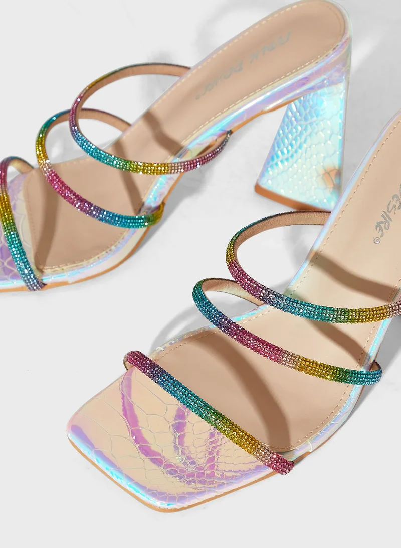 PUBLIC DESIRE Multi Strap High Heel Sandals