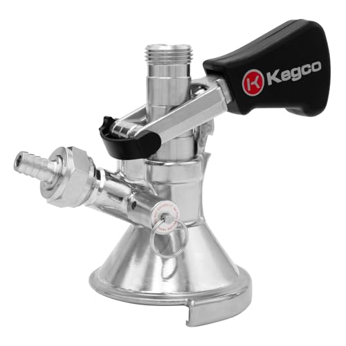 Kegco KC KT2410W-M Ergonomic Lever Handle Keg Taps Coupler M System with Stainless Steel Probe, Brass - Image 1