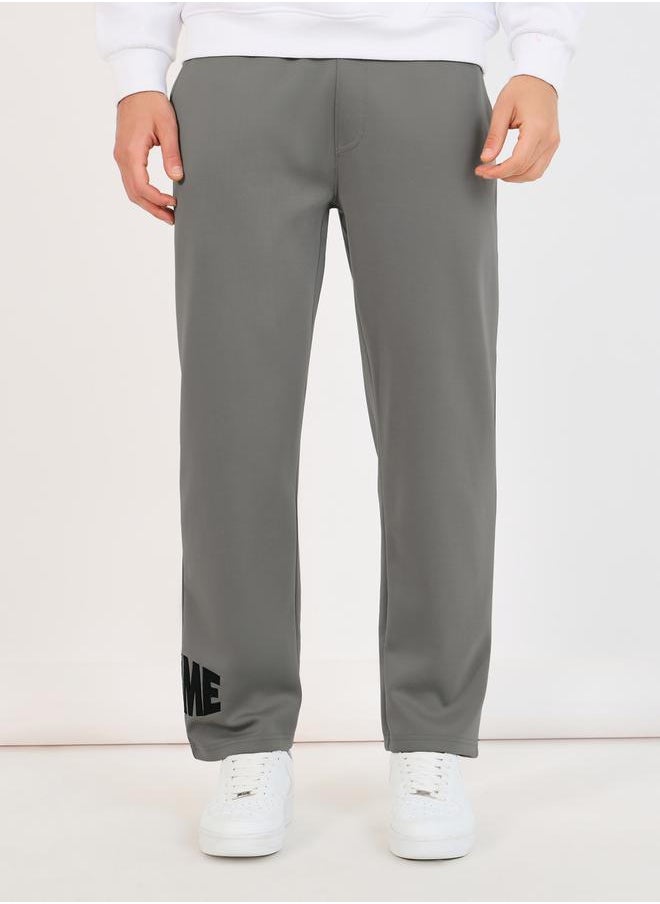 Styli Relaxed Fit Open Hem Embroidered Joggers  - Image 3