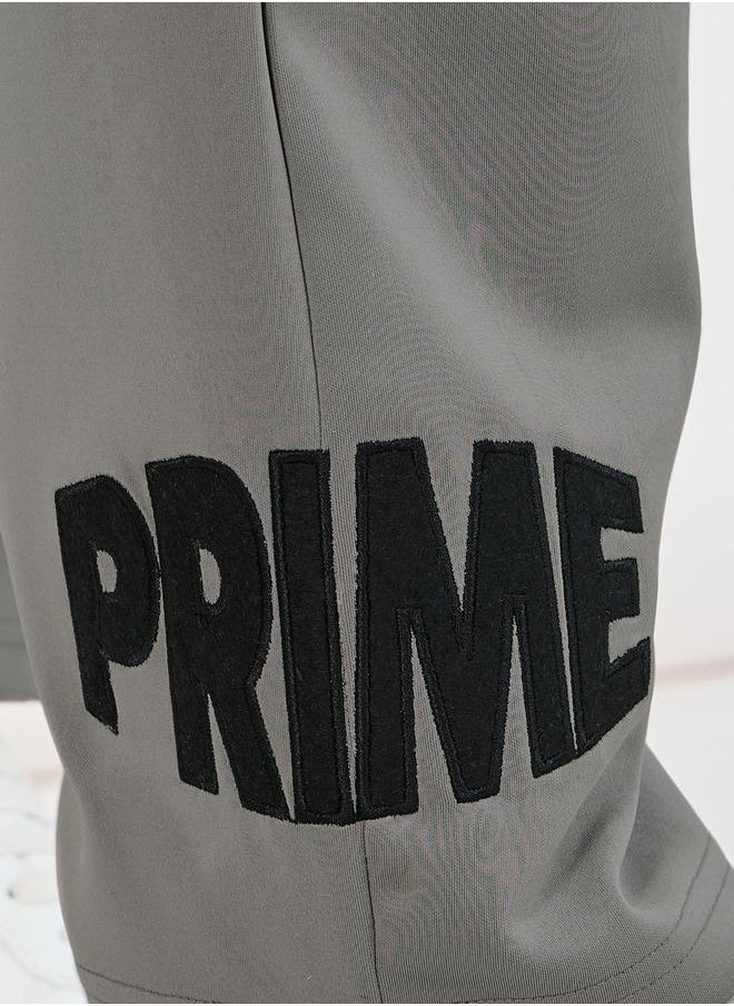 Styli Relaxed Fit Open Hem Embroidered Joggers  - Image 4